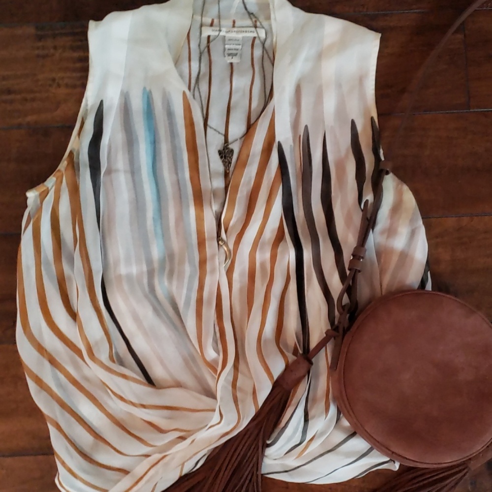 DVF silk draped blouse